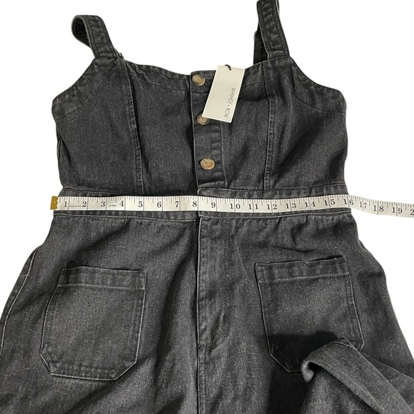 NWT Whimsy + Row Grace Jumpsuit Black Wash Denim - Picture 10 of 13